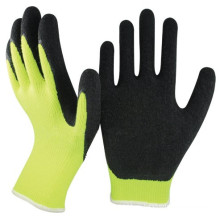 NMSAFETY 10G guantes de seguridad de trabajo revestidos de látex de mecánico de algodón amarillo